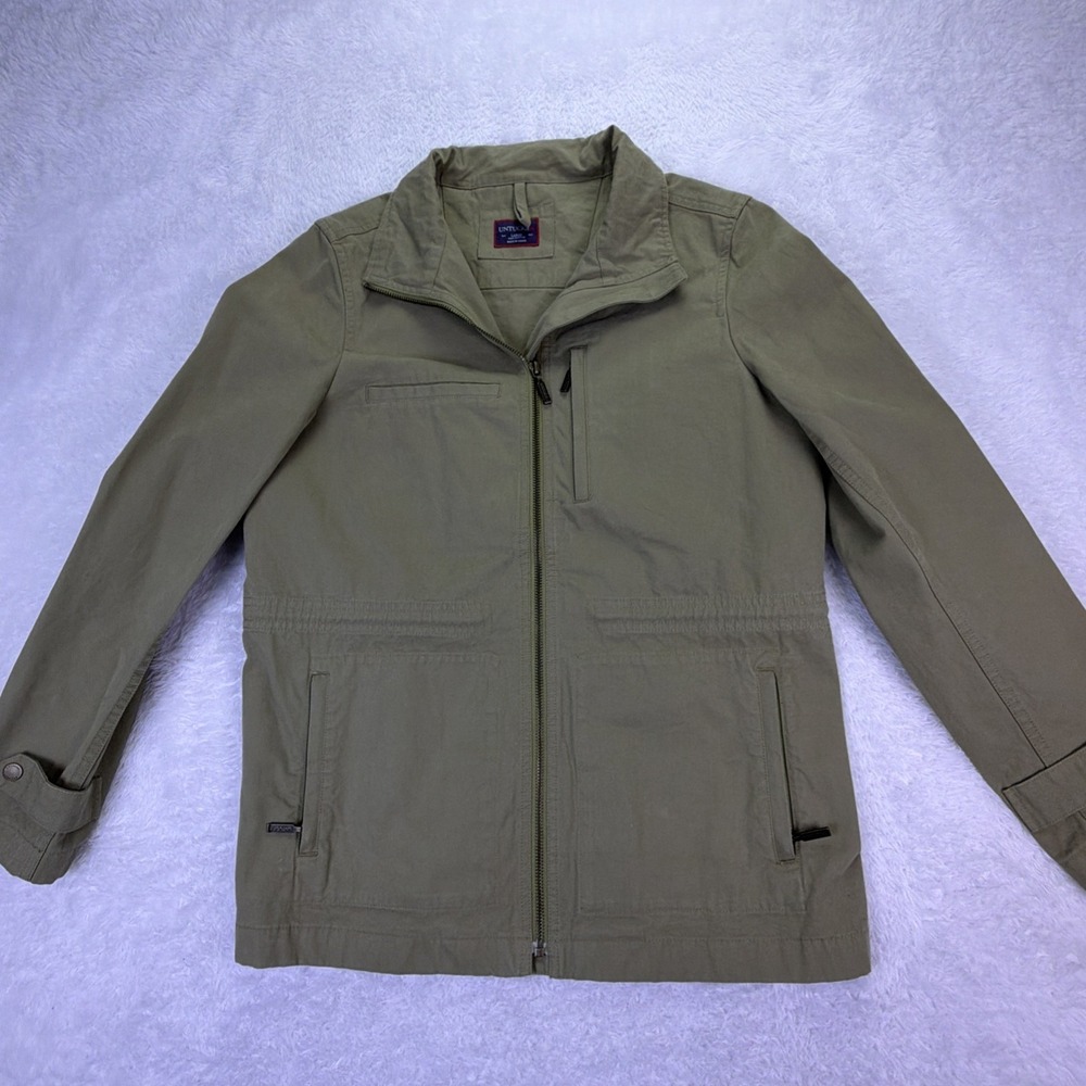Untuckit Olivio Military Utility Jacket‎ Full Zip Army Green Cotton Womens Large